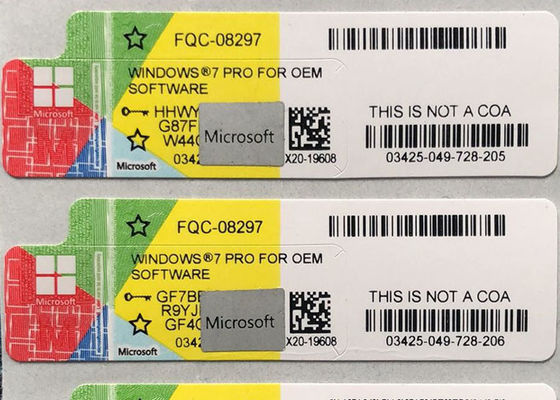 ซอฟต์แวร์ Windows 7 Professional Key / Win 7 Pro Sticker การเปิดใช้งานออนไลน์