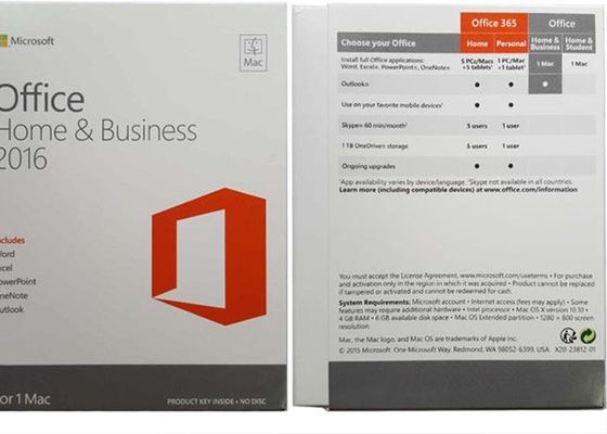 คีย์ของแท้ Office 2016 HB Microsoft Software System หลายภาษา